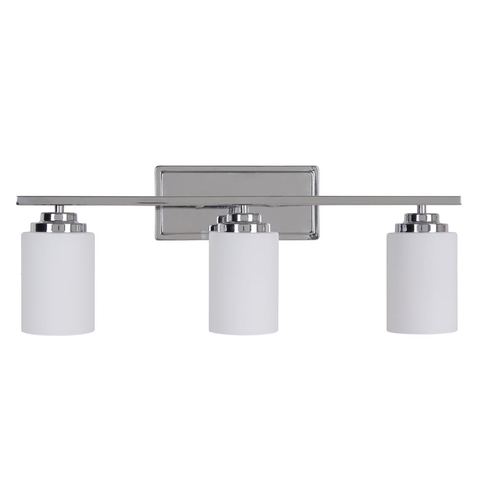 Craftmade 39703-CH Albany 3 Light Vanity in Chrome with White Frosted Glass